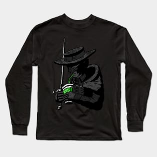 zorro, masked hero. justice and coffee for all. Long Sleeve T-Shirt